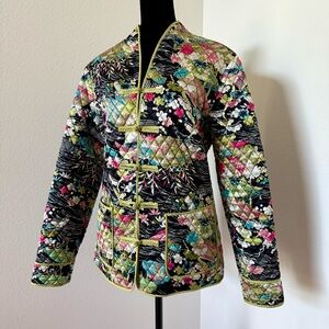 Anne Carson Silk Lined Lotus Pattern Jacket with Pankou